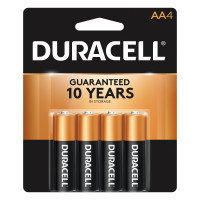 DURACELL 243-MN1500B4Z AA SIZE 4 PACK ALKALINEBATTERY COPPER TOP