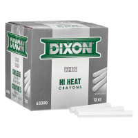 DIXON TICONDEROGA 464-63300 WHITE HIGH HEAT METAL MARKING CRAYON 72/BOX