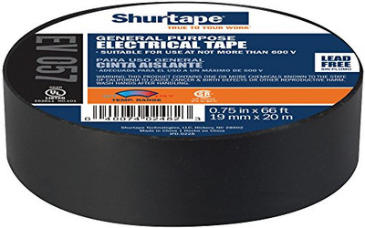 SHURTAPE 689-EV-57 EV 057 3/4X66 FT PVC ELECT TAPE 7 MIL BLK