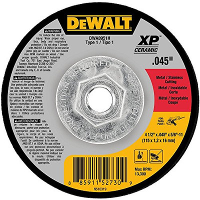 DEWALT 115-DWA8951H 4-1/2X .045X5/8-11 XP T1 CUTTING METAL HUB