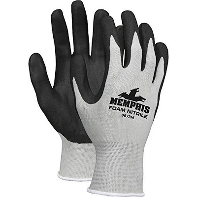 MEMPHIS GLOVE 127-9673M GRAY SHELL  BLACK FOAM NITRILE  13 GAUGE