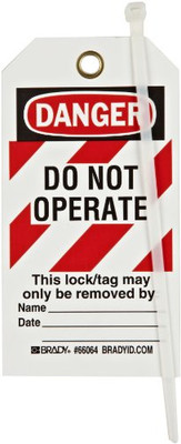BRADY 262-66064 LOCKOUT TAGS  B-851  5 3/4INH X 3INW