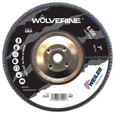 WEILER 804-31420 7 WOLV FLAP DISC  FLAT 40Z  5/8-11 UNC NUT