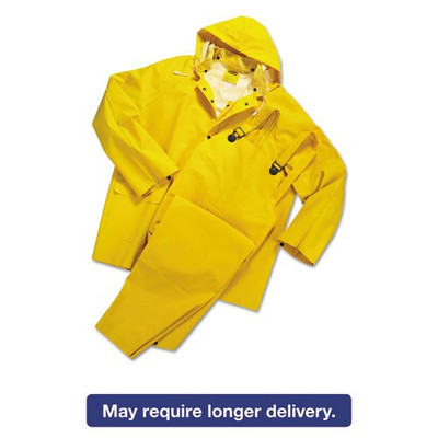 PIP 813-4035/XXXXL 35ML PVC OVER POLY 3PCSRAIN SUIT-YELLOW