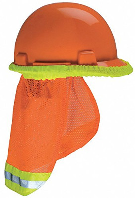 MSA 454-10098031 HI-VIZ ORNG SUNSHADE W/REFLEC STRIPE/YLW-LM BAND