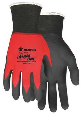 MEMPHIS GLOVE 127-N96970XL NINJA BNF 18 GA  RED NYLON/SPAN SHELL  BLACK BRE