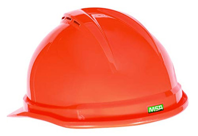 MSA 454-10034026 V-GARD VENTED HI-VIZ ORANGE HARD CAP 4 PT SUSP.