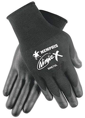 MEMPHIS GLOVE 127-N9674XL NINJA X 15 GUAGE BLK NYLON/SPANDEX SHELL BLK BI-