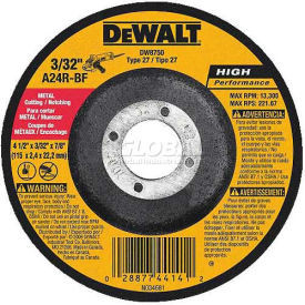 DeWalt B1035995 Metal Cutting & Notching Wheel Type 27 4-1/2 DIA. 24 Grit 24 Grit