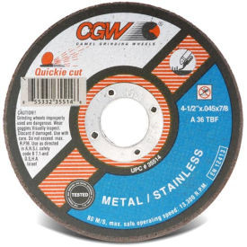 CGW Camel Grinding Wheels Inc. B481751 CGW Abrasives Cut-Off Wheel 5 x 7/8 36 Grit Type 1 Zirconia Aluminium Oxide