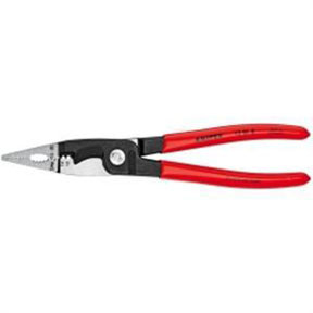 Knipex KNT-13818 Tools 13 81 8, 6 in 1 Electrical Installation Pliers with Dipped Handle, Red