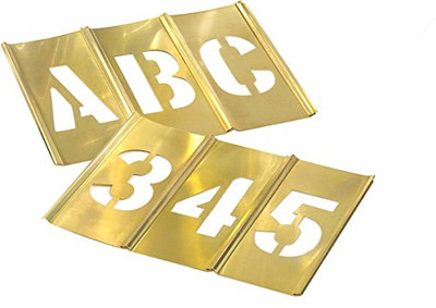 C H Hanson 337-10071 2 45PC LETTER & NUMBERSTENCIL SET BRASS
