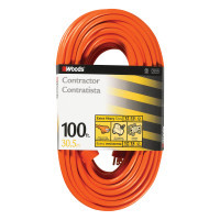 WOODS WIRE 860-530 EXTENSION CORD 12/3 X100 FT ORAN