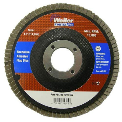 WEILER 804-31345 4-1/2 WOLV ANGLED PHENOLIC BACK 60Z 7/8 ARB HOLE