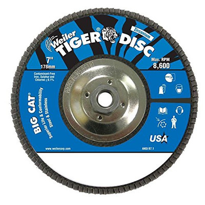 WEILER 804-50845 7 TIGER DISC BIG CAT ABR FLAP DISC PHENOLIC BK