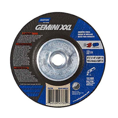 NORTON 547-66252843785 A24S-4.5X1/4X5/8-11-T27 NOR-GEMINI XXL