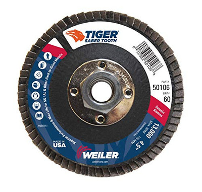 WEILER 804-50106 4-1/2 ANGLED- PHENOLIC-60 CER- 5/8-11 ARBOR