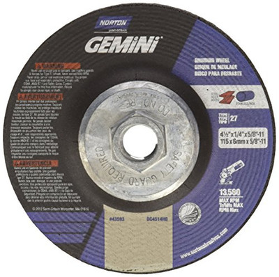 NORTON 547-66252843593 T27 4.5X1/4X5/8-11 GEM