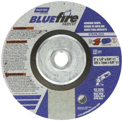 NORTON 547-66252843197 5 X 1/4 X 5/8-11-T27 BLUE FIRE FAST CUT