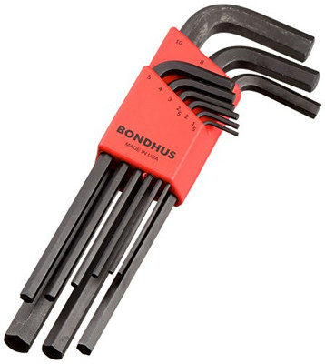 BONDHUS 116-12199 HLX METRIC CHAMFERED L-WRENCH SET 9MM 1.5