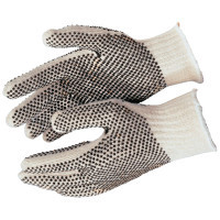 MEMPHIS GLOVE 127-9660XLM XL COTTON/POLYESTER NATURAL PVC DOTS BOTH SIDES