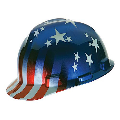 MSA 454-10052945 CAP V-GD STD AMER.FLAG STRIPE RTCH