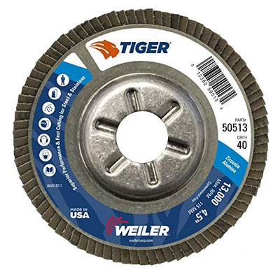 WEILER 804-50513 FD-4-1/2 40GRIT FLAP WHEEL 7/8 ARBOR