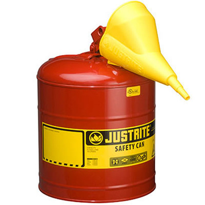 Justrite Type I Steel Safety Can - 5 Gal Red W/Funnel Justrite Co 106847