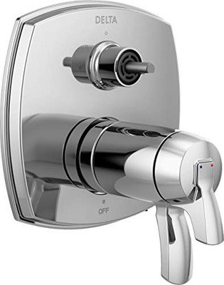 Delta DT27T876LHP Stryke 17 Thermostatic Integrated Diverter Trim with Three Function Diverter Less Diverter Handle Chrome T27T876LHP