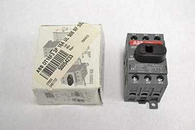 ABB OT16F3 , 3P 20A 600V 1/pkg 3PH 10HP Dissconnect Switch w/Ground Terminal