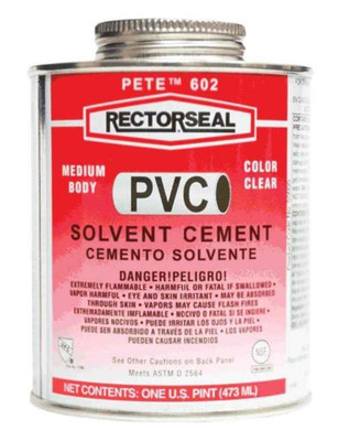 RECTORSEAL 622-55926 602 PISTOL PETE 1 PT CLEAR PVC CEMENT