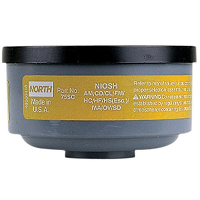 NORTH SAFETY 068-N75002L CHLORINE/HCL/SO2/HF VAPOR CARTRIDGE