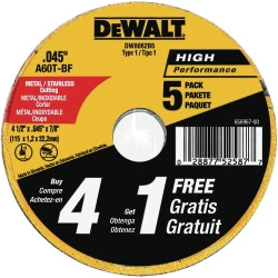 4-1/2 Type 1 Metal Cutting Wheels (Pac
