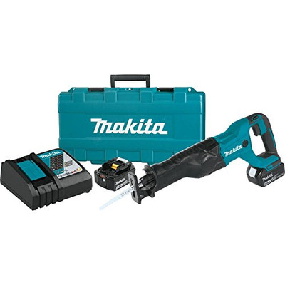 MAKITA 458-XRJ04T 18V LXT RECIP SAW KIT (2) 5.0 BATTRY CHRGR CASE