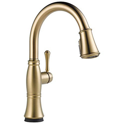Delta 9197T-CZ-PR-DST Delta Cassidy Single Handle Pulldown Kitchen with ToucH2O Technology - Lumicoat Champagne Bronze