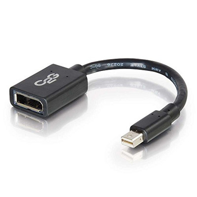 C2G 54303 6IN MINI DISPLAYPORT&TRADE; MALE TO DISPLAYPORT&TRADE; FEMALE ADAPTER CONVERTER