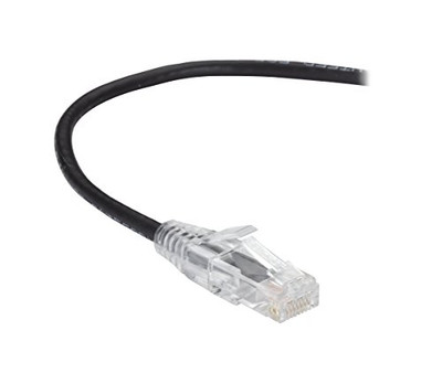 BLACK BOX C6APC28-BK-15 SLIM-NET CAT6A 28-AWG 500-MHZ STRANDED ETHERNET PATCH CABLE - UNSHIELDED, PVC, S