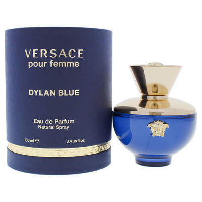 VERSACE I0089233 Dylan Blue Launched by the design house of . This floral fruity fragrance has a blend of black currant sorbet, granny smith apple, clover, rose, petalia, rosyfolia, jasmine, ice patchouli coeur, styrax, white smooth woods, and musk