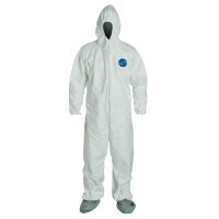 DUPONT 251-TY122S-3XL TYVEK COVERALL ZIP FT HDELASTIC WRIST & ANKLES