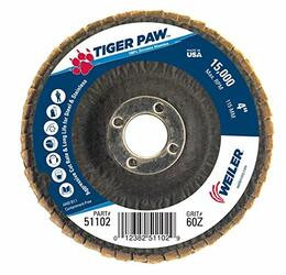 WEILER 804-51102 4 TIGER PAW ABRASIVE FLAP DISC- FLAT- - 60Z- 5/