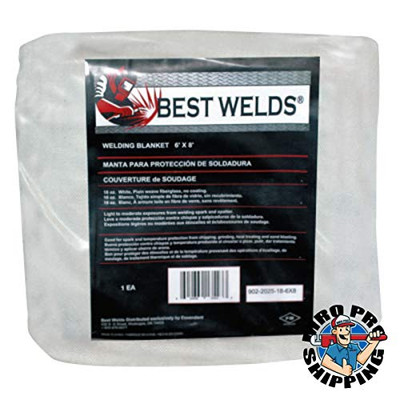BEST WELDS 902-2025-18-6X8 BW BLANKET 6X8 18OZ GLASS WHITE