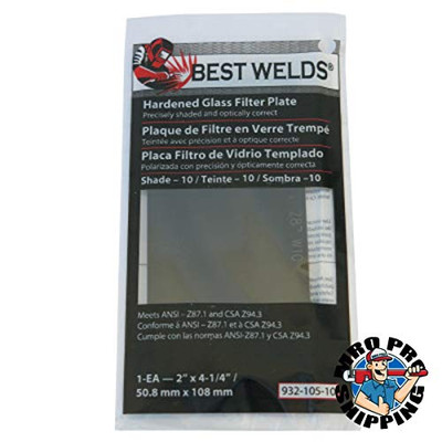 BEST WELDS 901-932-105-8 BW-2X4-1/4 #8 GLASS  FILTER PLATE