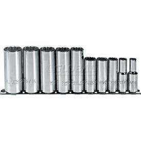 Proto B332702 Proto 10 Piece 12 Point 3/8" Drive Deep Socket Set