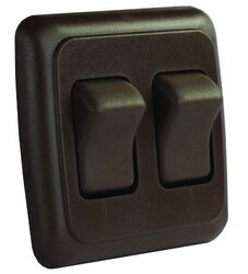 JR PRODUCTS342-12145 DBL RCKR SWITCH ASS/W/BEZEL BR