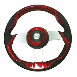 UFLEX216-GRIMANIRS STEERING WHL-RED GRIP SLVR SPK