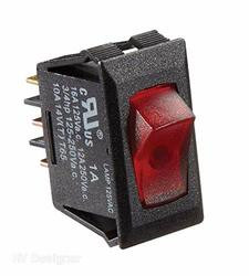 RV DESIGNER350-S245 SWITCH-ILL ROCKR 125V BLK W-RD