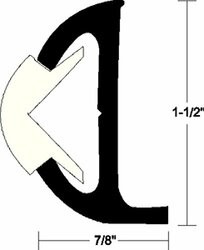 TACO METALS236-V219501WHC20D RIGID VNL RUBRAIL 1-1/2X20 WHT
