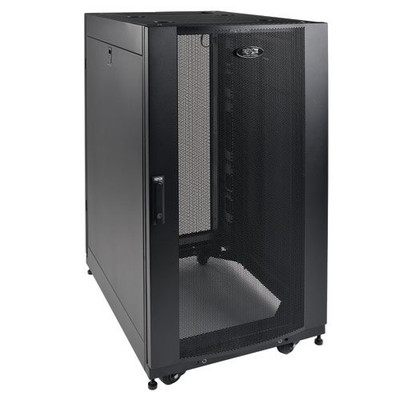 Tripp Lite SR25UBSD3 Rack Enclosure Server Networking Cabinet Shallow Depth with Doors, Side Panel, , Black