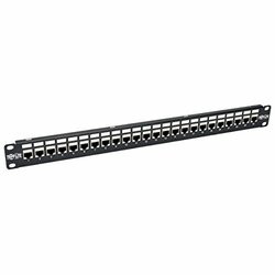 Tripp Lite N254024SH6A 24 Port Rackmount Cat6a Shielded Feedthrough Patch Panel RJ45 1U