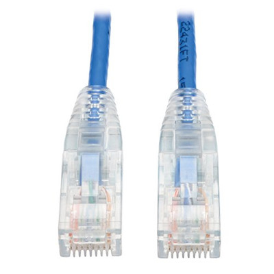 Tripp Lite N201-S01-BL Cat6 Gigabit Snagless Molded Slim UTP Patch Cable (RJ45 M/M) Blue 1 Ft N201S01BL